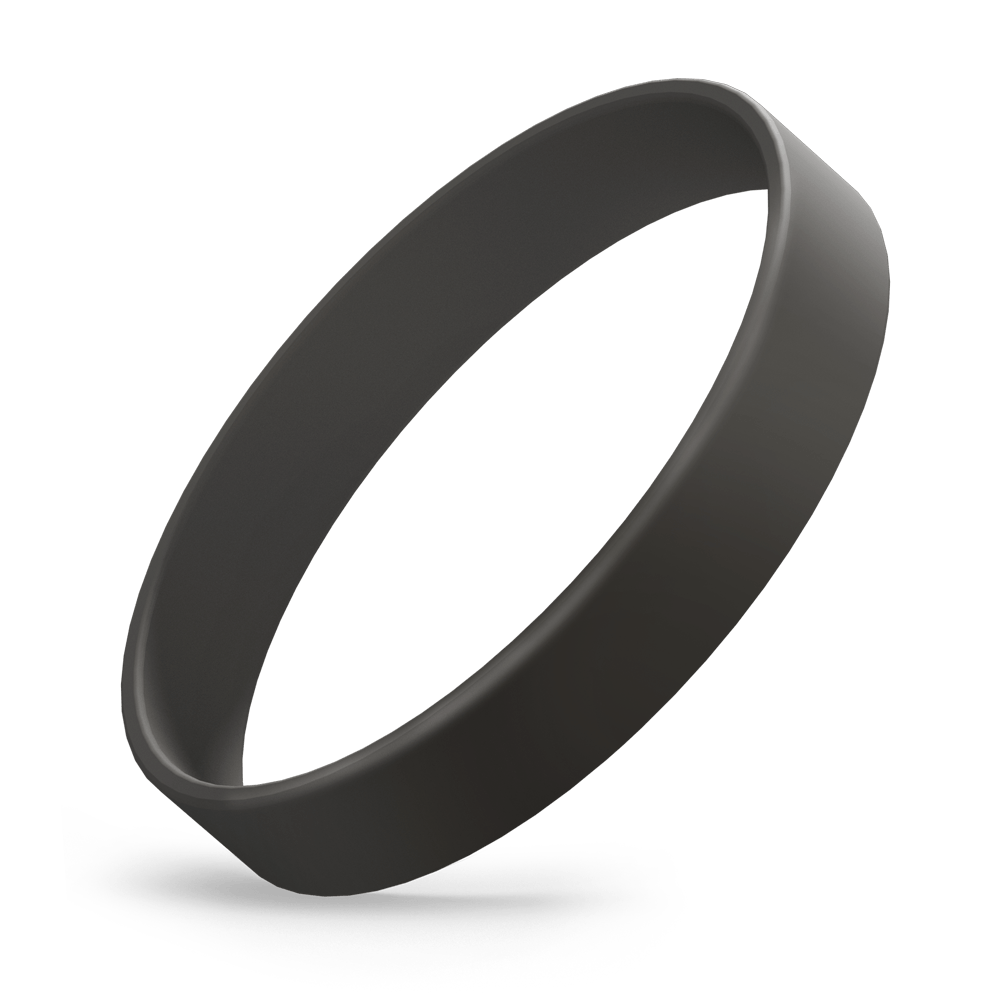 Custom Embossed Printed (Black) Silicone Wristbands - Rubber Bracelets by Wristband Resources