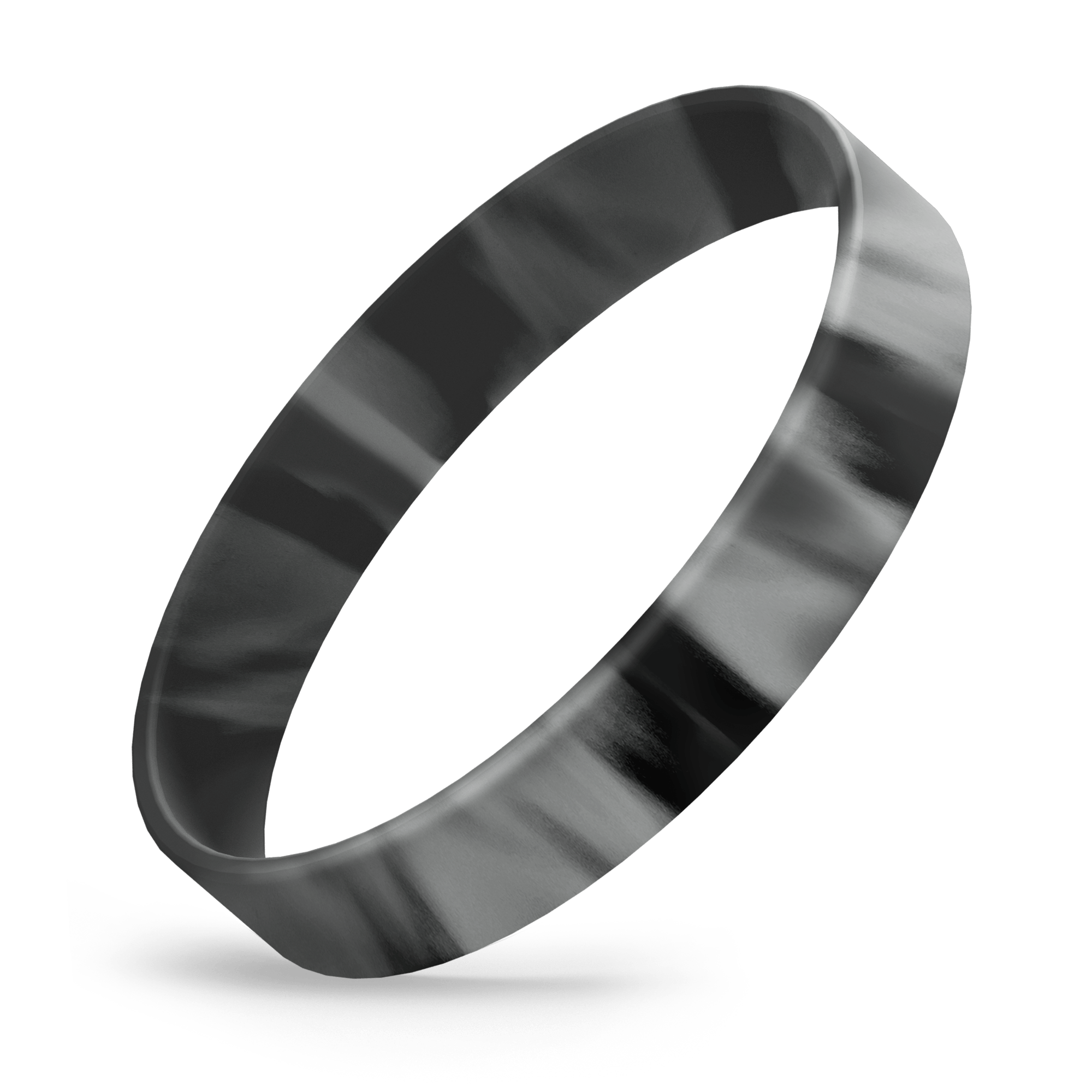Custom Printed (Black / Grey Swirl) Silicone Wristbands - Rubber Bracelets by Wristband Resources