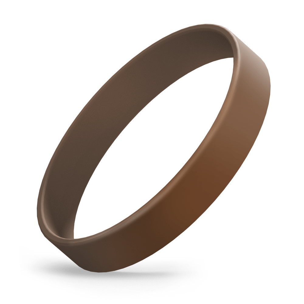 Custom Ink Injected (Brown) Silicone Wristbands - Rubber Bracelets by Wristband Resources