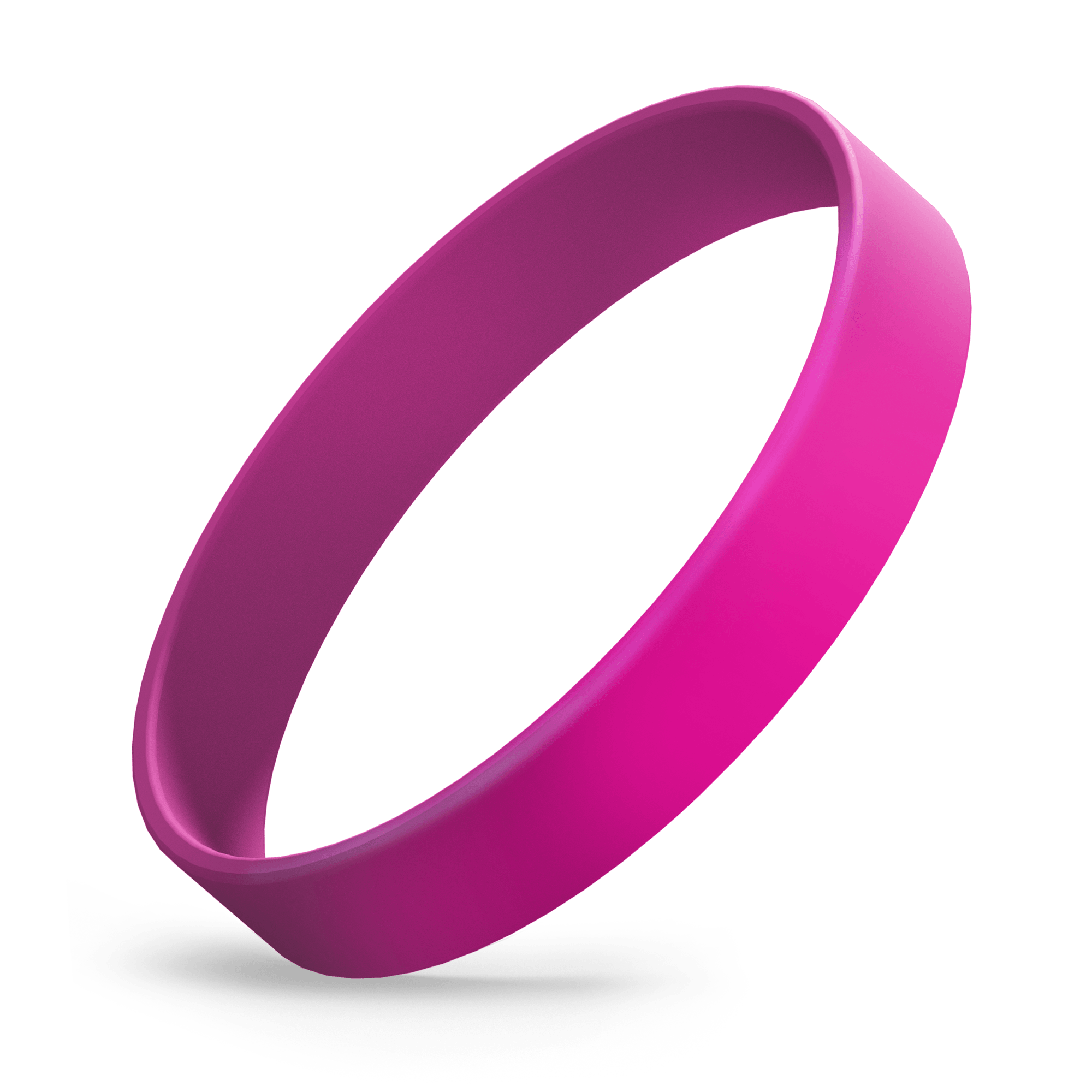 Custom Ink Injected (Hot Pink) Silicone Wristbands - Rubber Bracelets by Wristband Resources