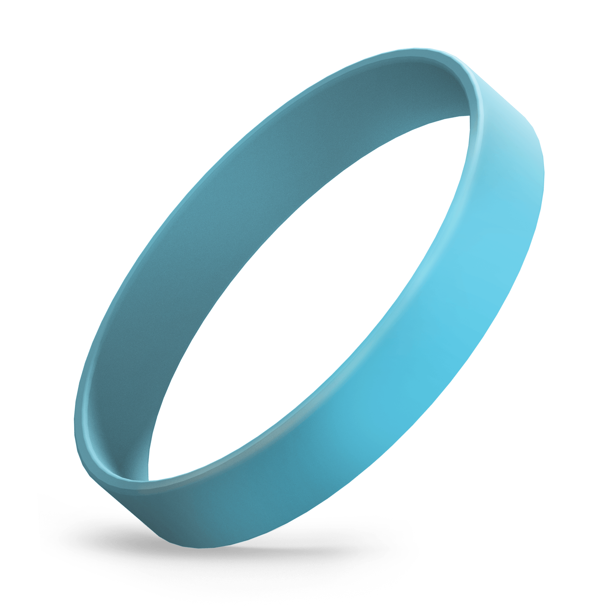 Custom Printed (Light Blue) Silicone Wristbands - Rubber Bracelets