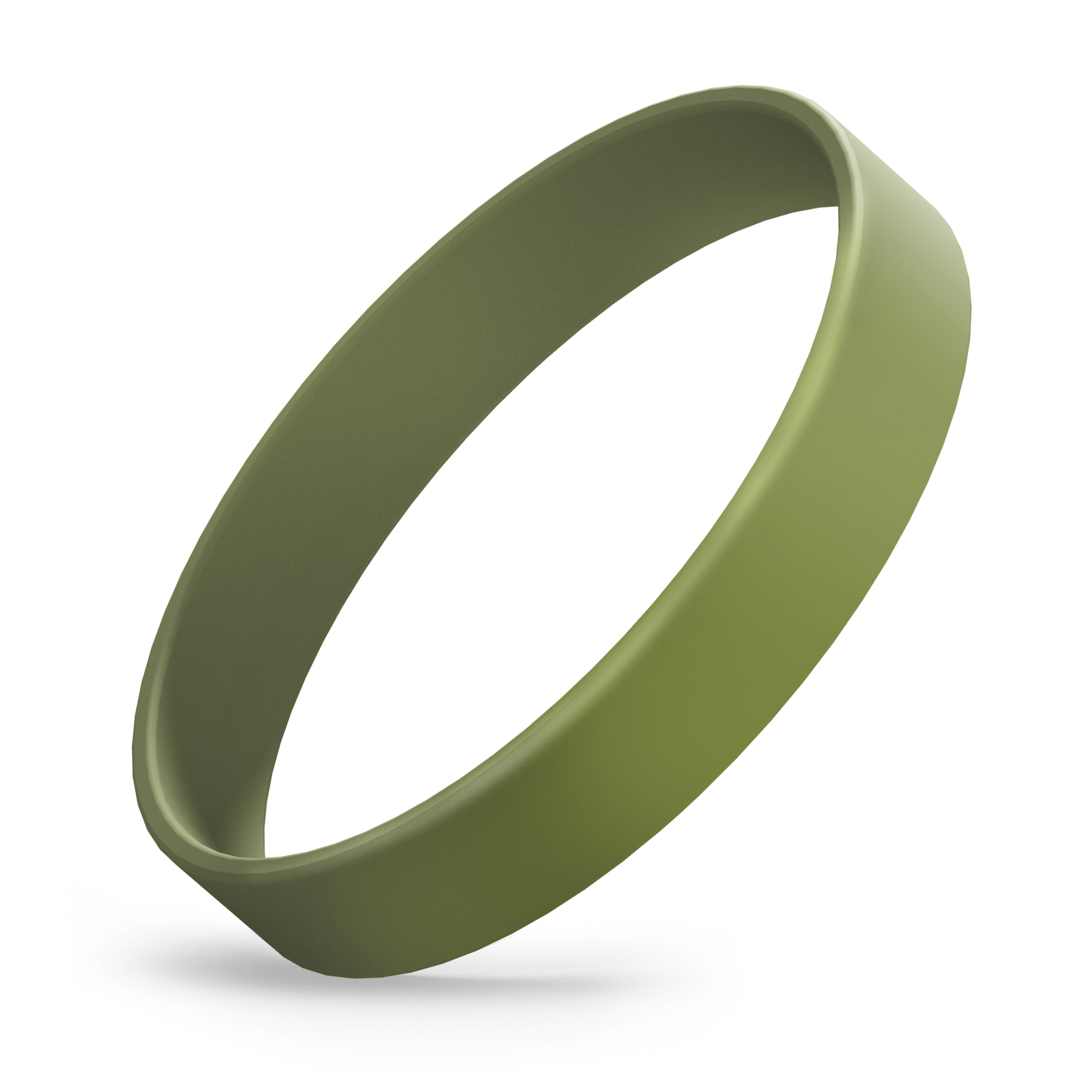 Custom Embossed Printed (Olive Green) Silicone Wristbands - Rubber Bracelets by Wristband Resources