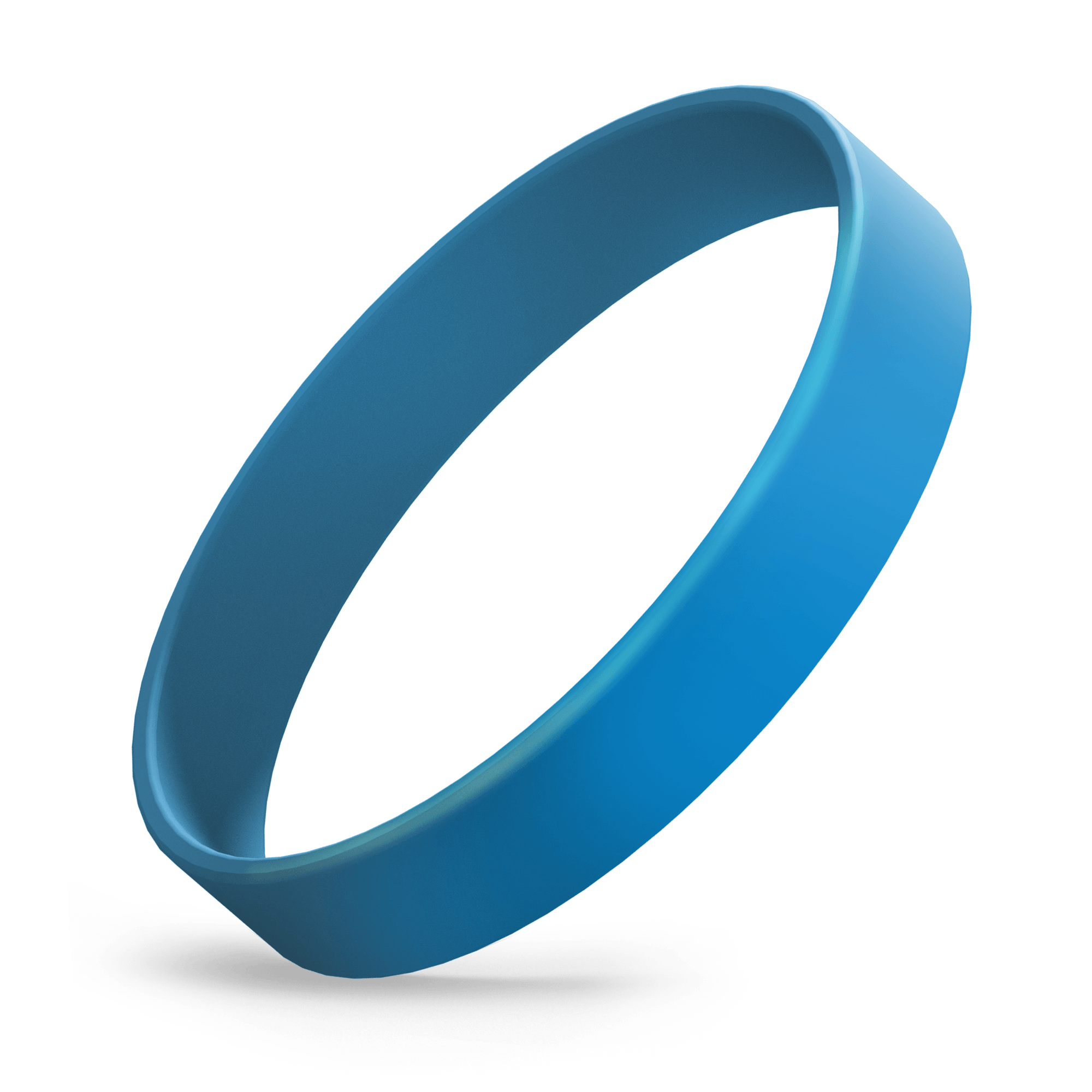 Custom Debossed (Process Blue) Silicone Wristbands - Rubber Bracelets