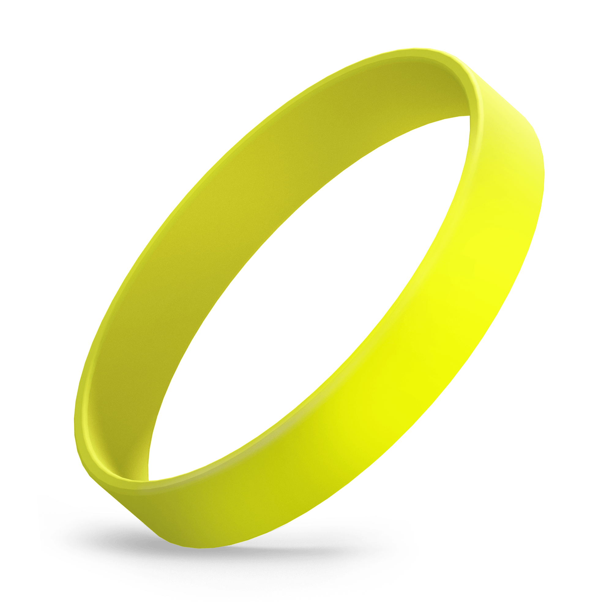 Custom Ink Injected (Yellow) Silicone Wristbands - Rubber Bracelets by Wristband Resources