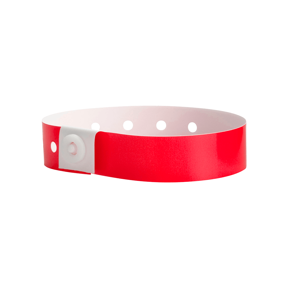 Custom Plastic Regular Neon Red - Plastic Bracelets For Events by Wristband Resources