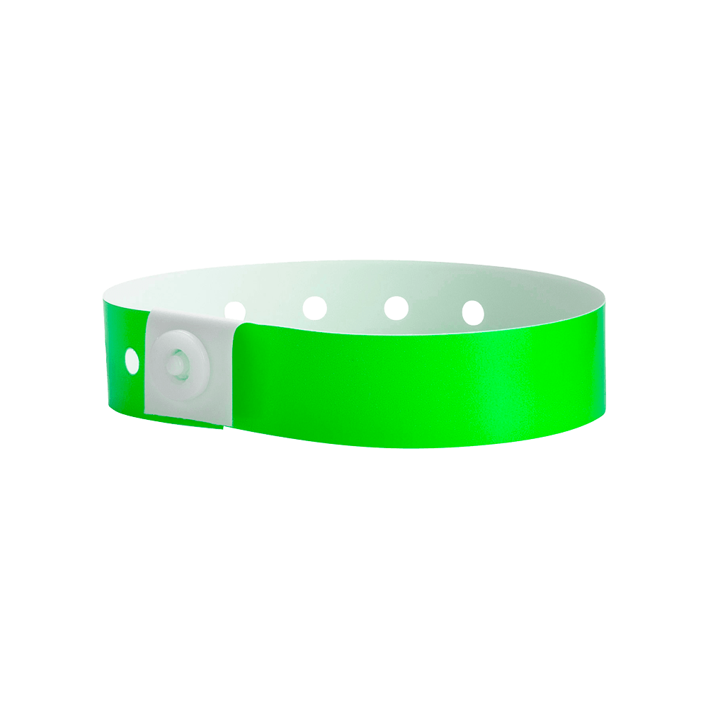 Custom Plastic Regular Neon Green - Plastic Bracelets For Events by Wristband Resources