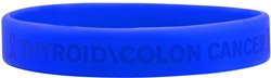 Blue thyroid/colon cancer silicone wristband