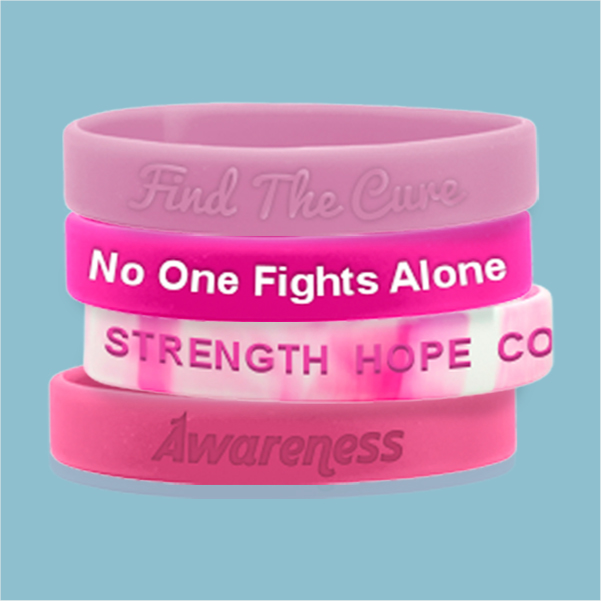 Pink Wristbands for Breast Cancer Awareness Month