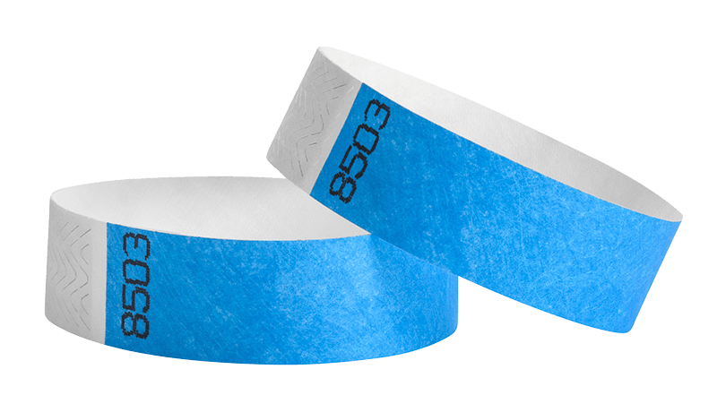 50  3/4" TYVEK WRISTBANDS PAPER ARM BAND PAPER WRISTBANDS 5 each of 10 colors 