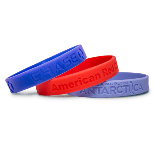 Silicone wristbands printed or debossed