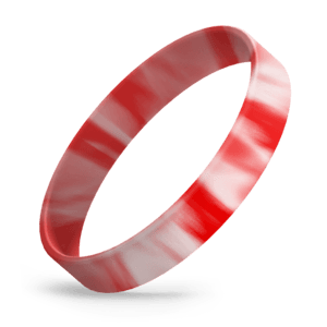 White / Red Swirl 