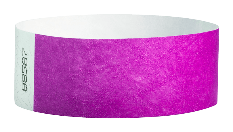 Custom Tyvek 1 inch Pantone Purple Wristbands - Paper Bracelets For Events