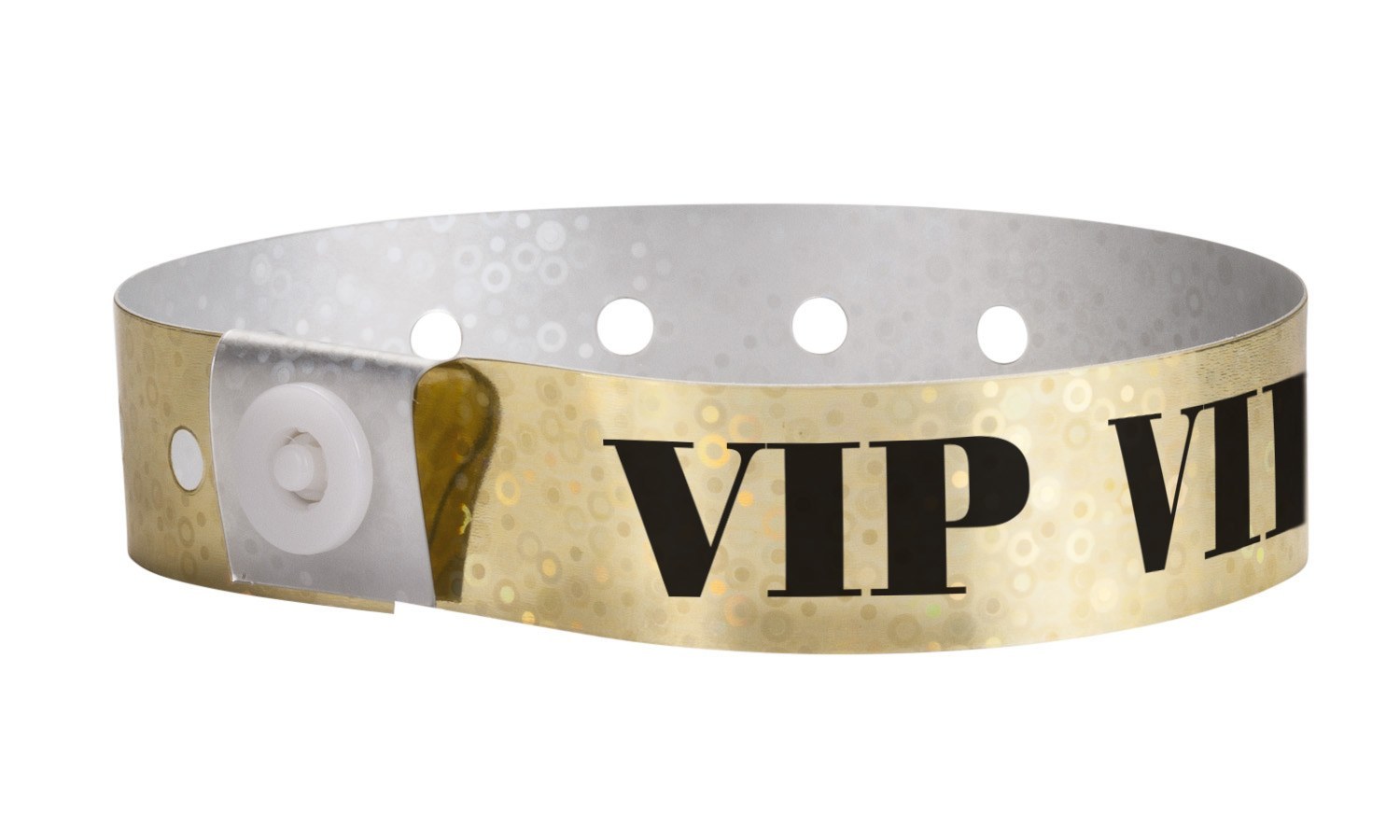Plastic Holographic VIP Gold Wristbands by Wristband Resources
