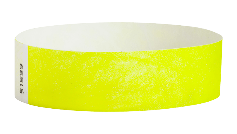 Custom Tyvek 3/4 inch Neon Yellow Wristbands