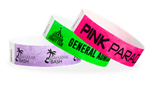 50 Green 19mm Personalised Tyvek Wristband Entry Party Custom Ticket Entrance