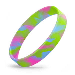 Light Blue / Lime Green / Hot Pink Swirl