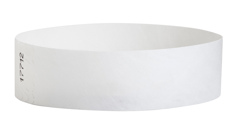 Custom Tyvek 3/4 inch White Wristbands