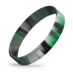 Green / Black / White Swirl