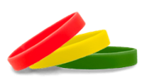 Red, Yellow, & Green Silicone Wristbands