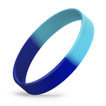 Reflex Blue and Light Blue Segmented Silicone Wristband