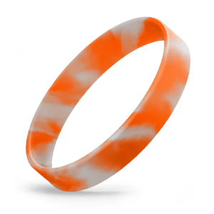 White / Orange Swirl