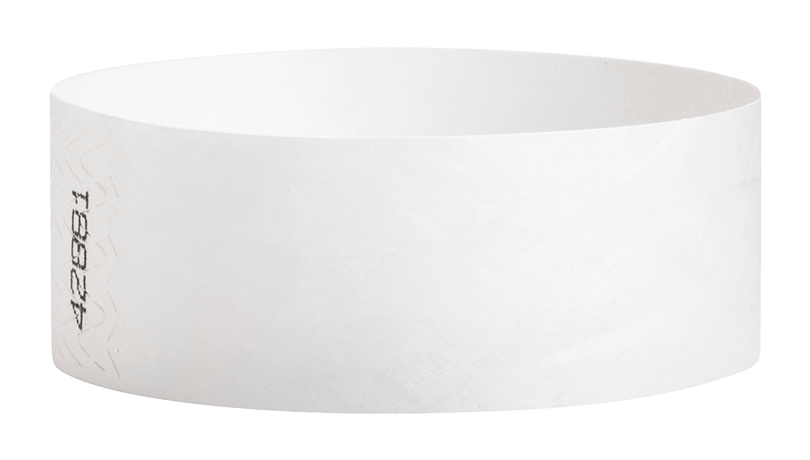 Custom Tyvek 1 inch White Wristbands - Paper Bracelets For Events