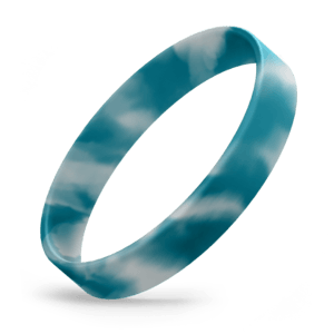 White / Teal Swirl