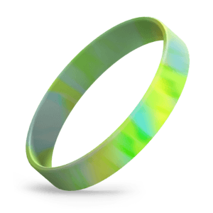 Light Blue / Lime Green / Yellow Swirl