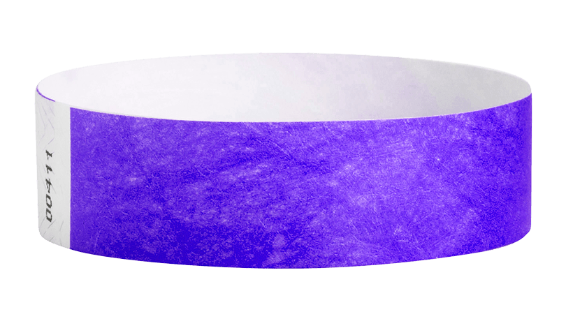 Custom Tyvek 3/4 inch Purple Wristbands